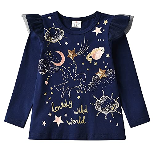 VIKITA Mädchen T-Shirt Langarm Top Winter Casual Kinder Kleidung L3966 3-4 Jahre von VIKITA