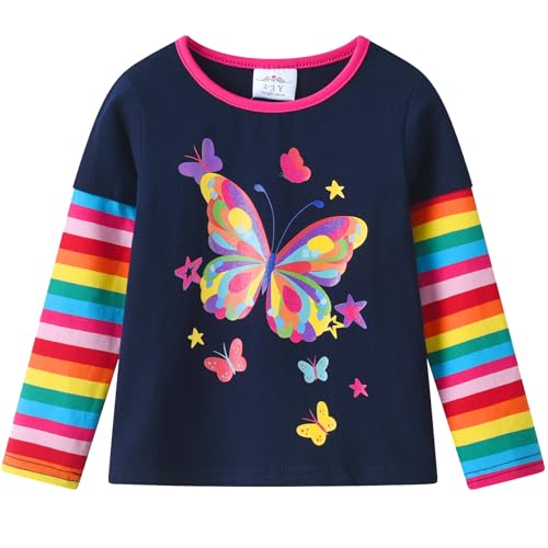 VIKITA Mädchen T-Shirt Langarm Top Winter Casual Kinder Kleidung L7112 9-10 Jahre von VIKITA
