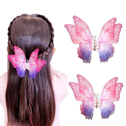 VIKY® Schmetterling Haarschmuck Mädchen,3D Schmetterling Haarspange Beweglich,Glitter Haarschmuck Kinder Mädchen, Schmetterling Haarklammer Deko,Butterfly Clip Set Haarschmuck für Mädchen Damen Kinder von VIKY