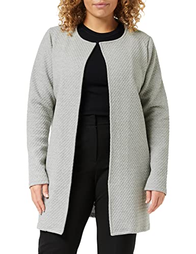 Vila Clothes Damen Blazer VINAJA New Long Jacket - NOOS 14038000, Einfarbig, Gr. 34 (Herstellergröße: XS), Grau (Light Grey Melange) von Vila