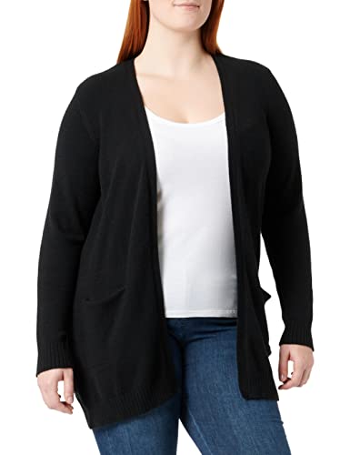 VILA EVOKED BY VILA Damen VIRIL Open L/S Knit Cardigan/CUR-NOOS Strickjacke, Black, 44 von VILA EVOKED BY VILA