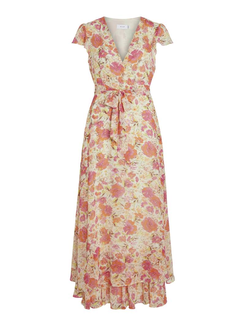 VILA - VIBARIA V-NECK C/S MAXI DRESS/DC egret - Gr. - 36 von VILA