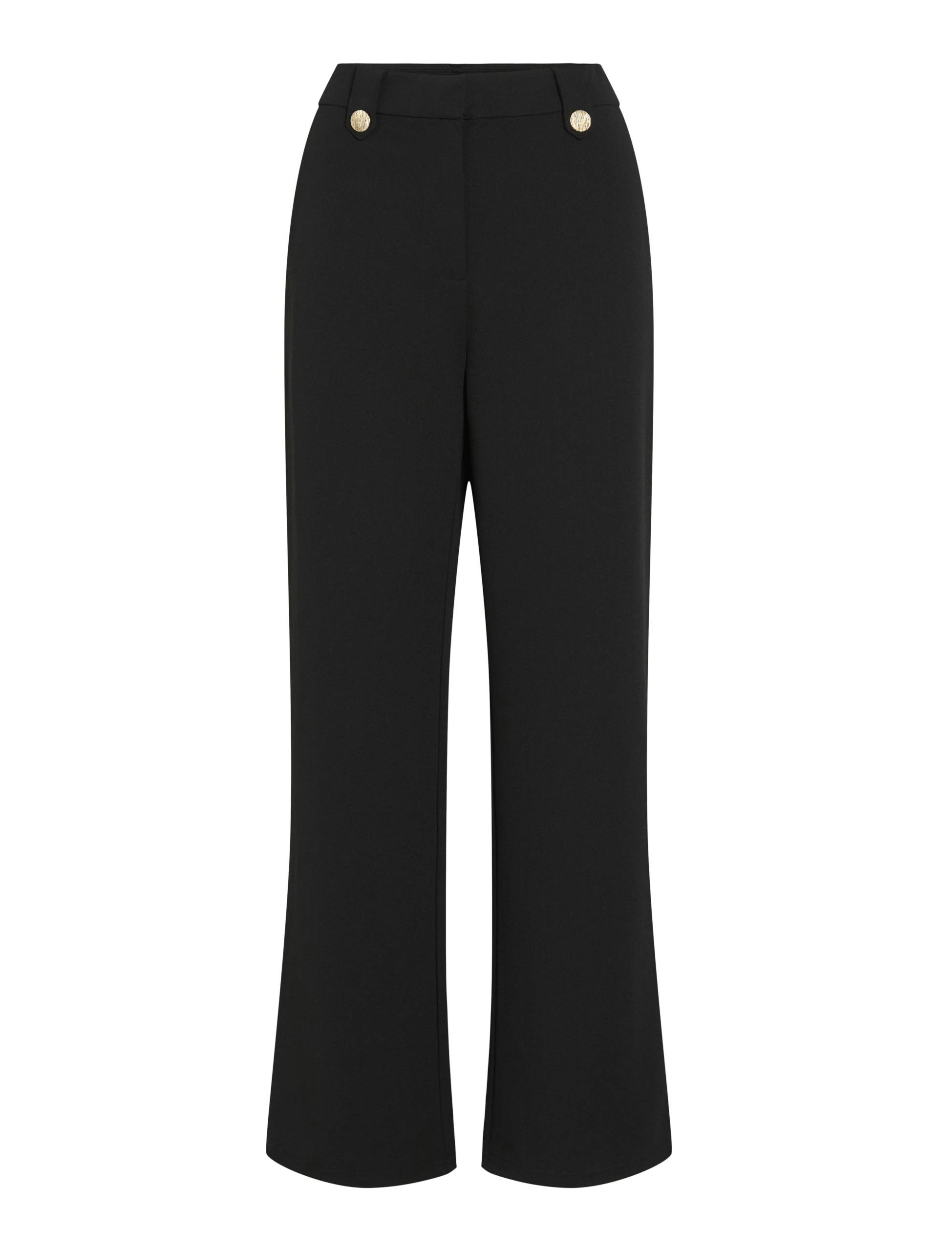 VILA - VICLUA HW WIDE BUTTON PANTS- NOOS black - Gr. - M von VILA