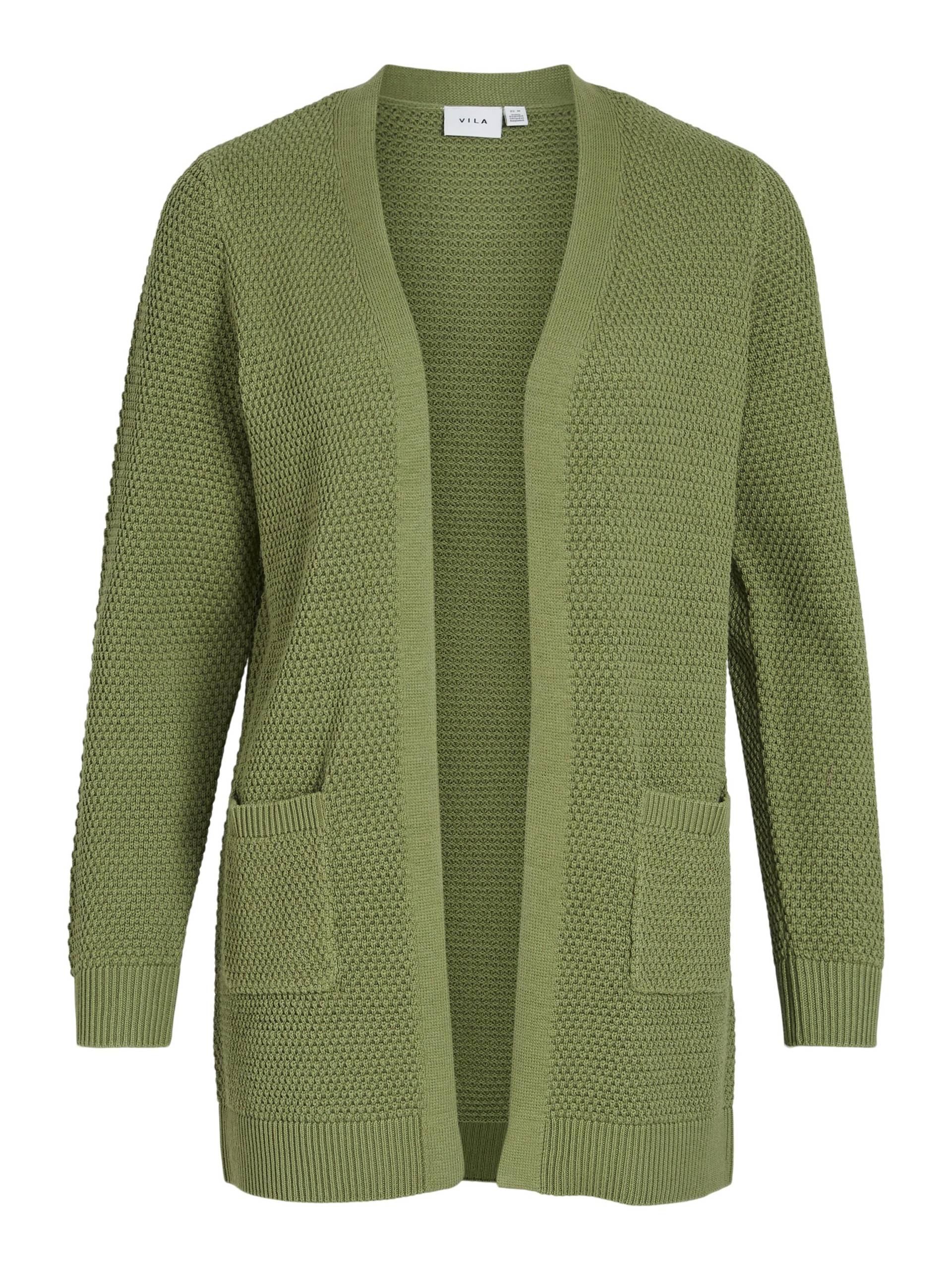 VILA - VIDALO L/S KNIT CARDIGAN- NOOS oil green - Gr. - M von VILA