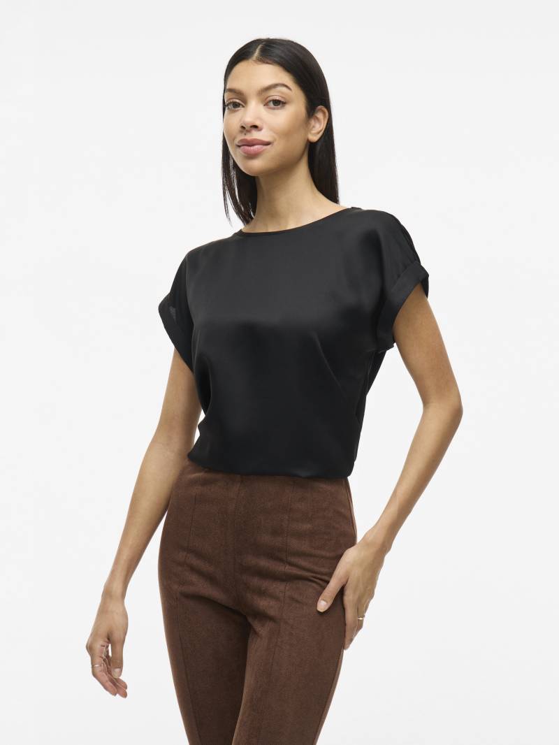 VILA - VIELLETTE S/S SATIN TOP - NOOS black - Gr. - 38 von VILA