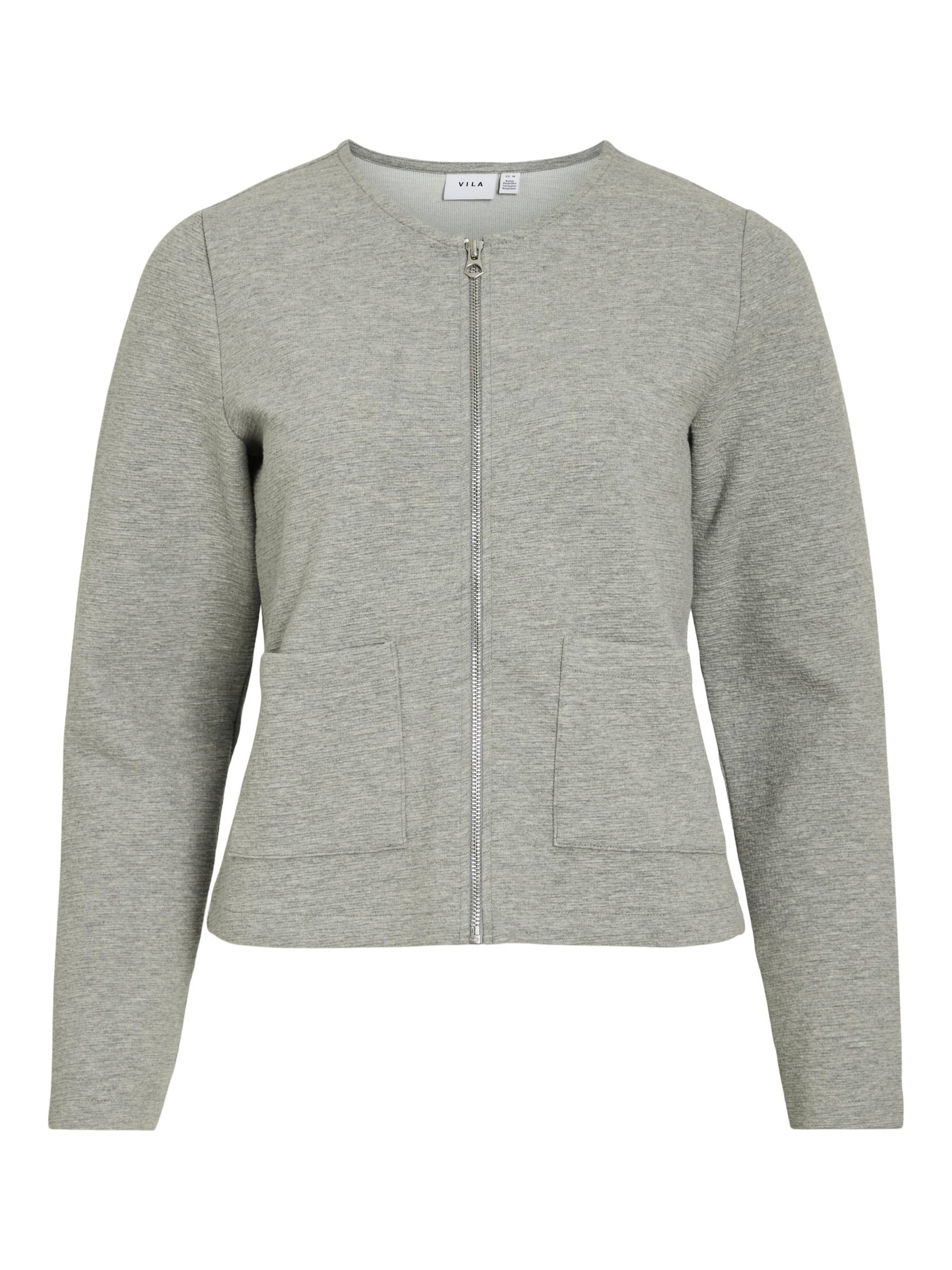 VILA - VIGARDEN L/S SHORT CARDIGAN - NOOS light grey melange - Gr. - L von VILA