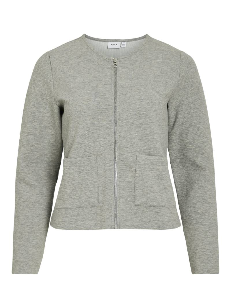 VILA - VIGARDEN L/S SHORT CARDIGAN - NOOS light grey melange - Gr. - M von VILA