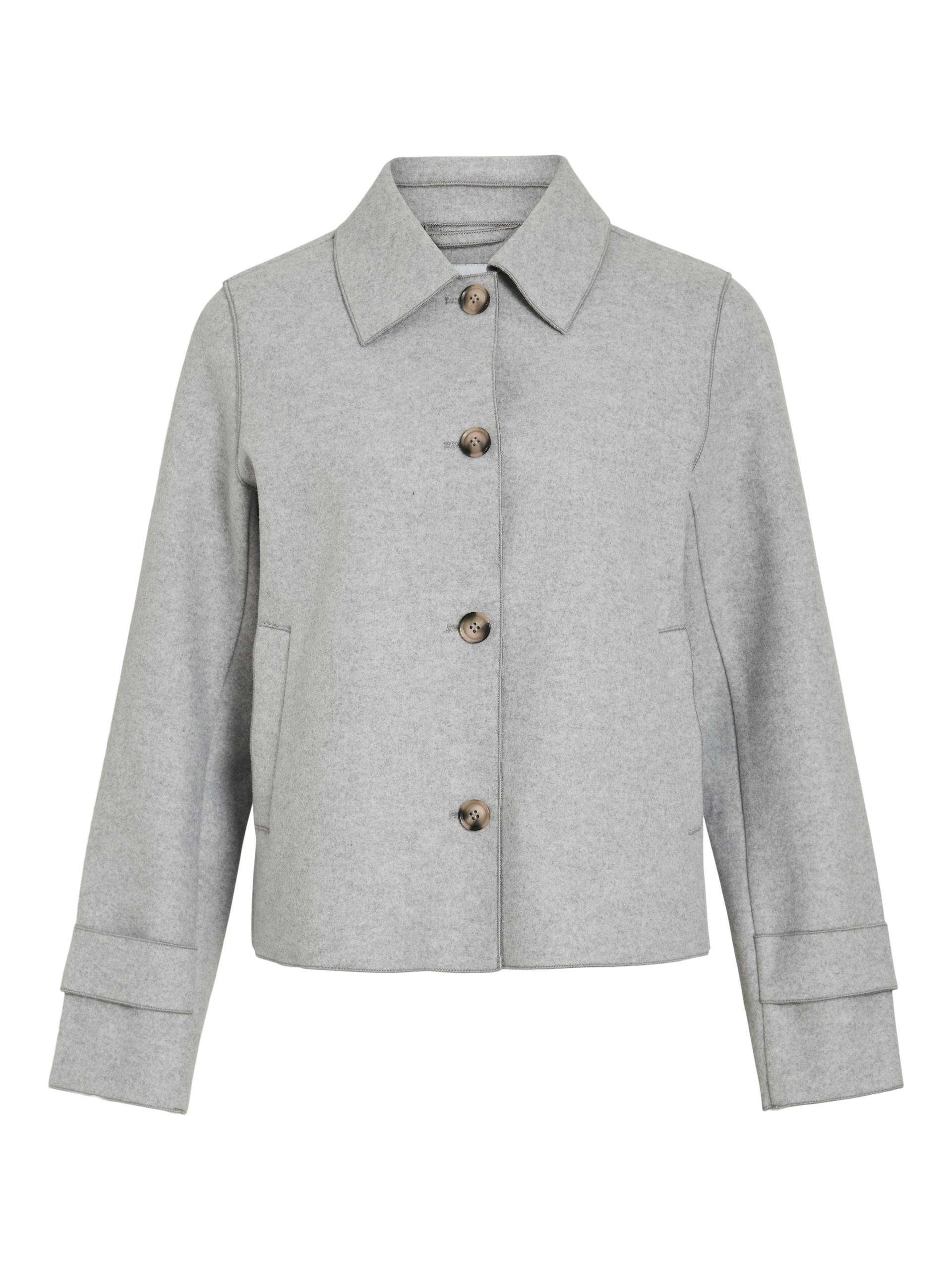 VILA - VIJUICE L/S SHORT JACKET - NOOS light grey melange - Gr. - 36 von VILA