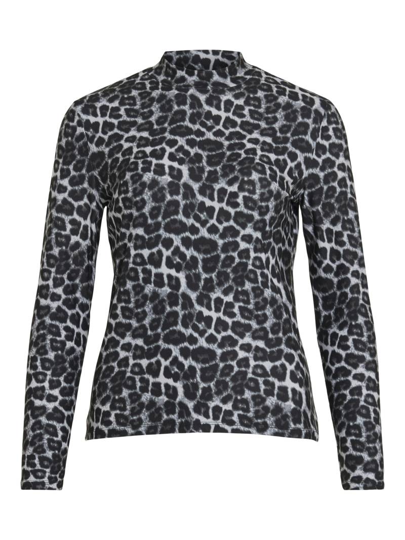 VILA - VILEOA L/S HIGH NECK TOP - NOOS glacier gray - Gr. - M von VILA