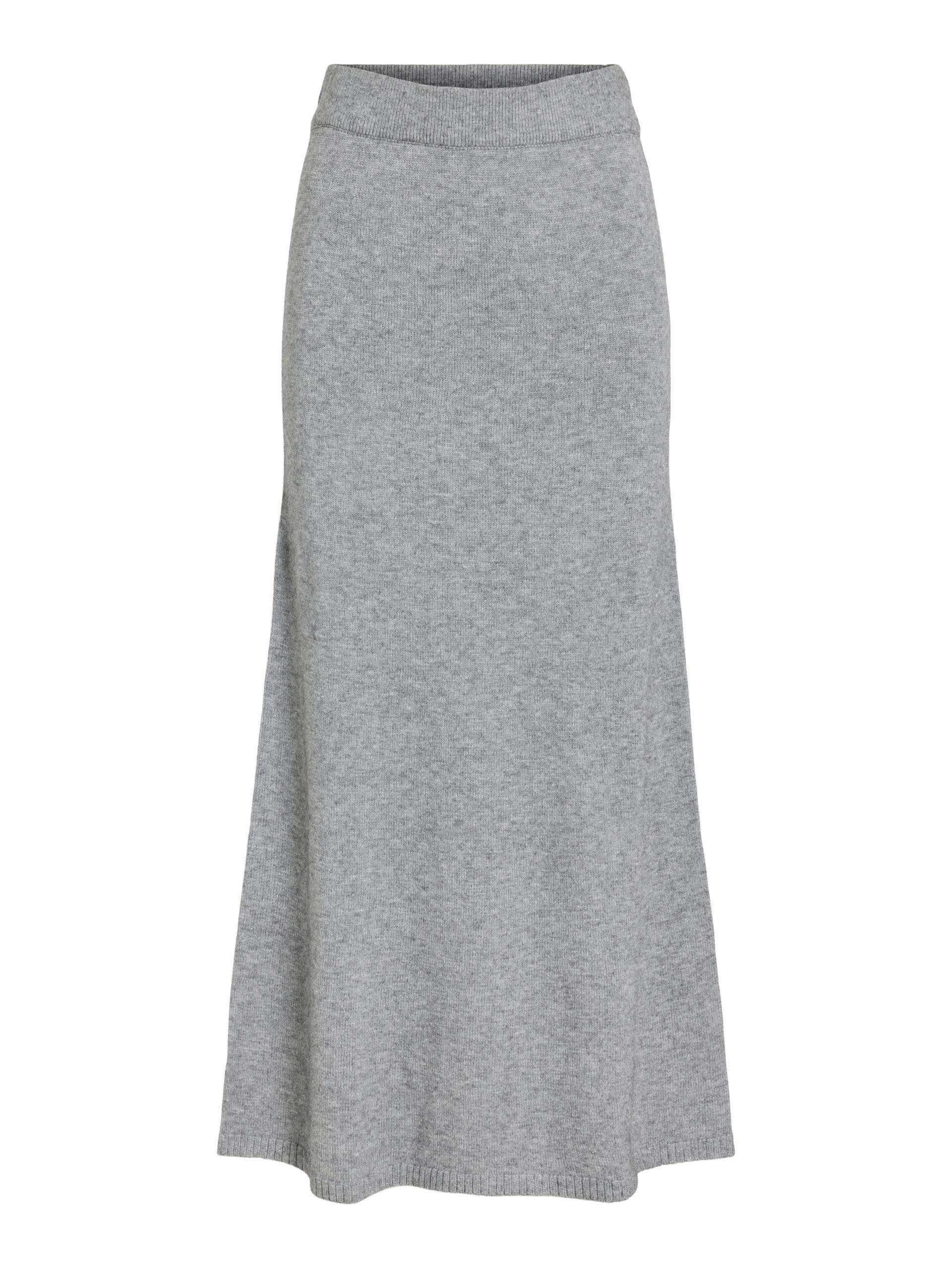VILA - VIRIL ANKLE KNIT SKIRT - NOOS medium grey melange - Gr. - XS von VILA