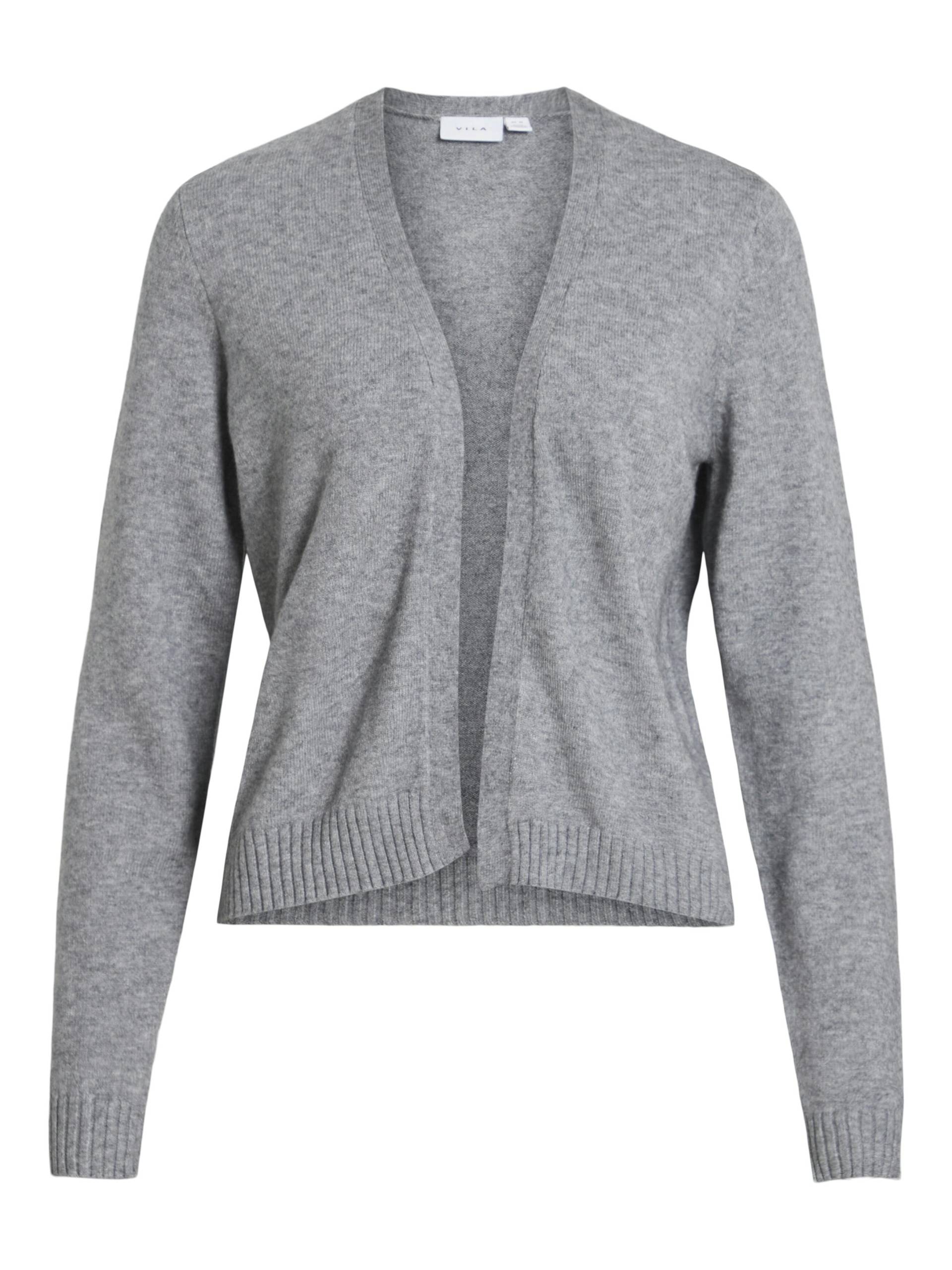 VILA - VIRIL SHORT L/S KNIT CARDIGAN-NOOS medium grey melange - Gr. - M von VILA