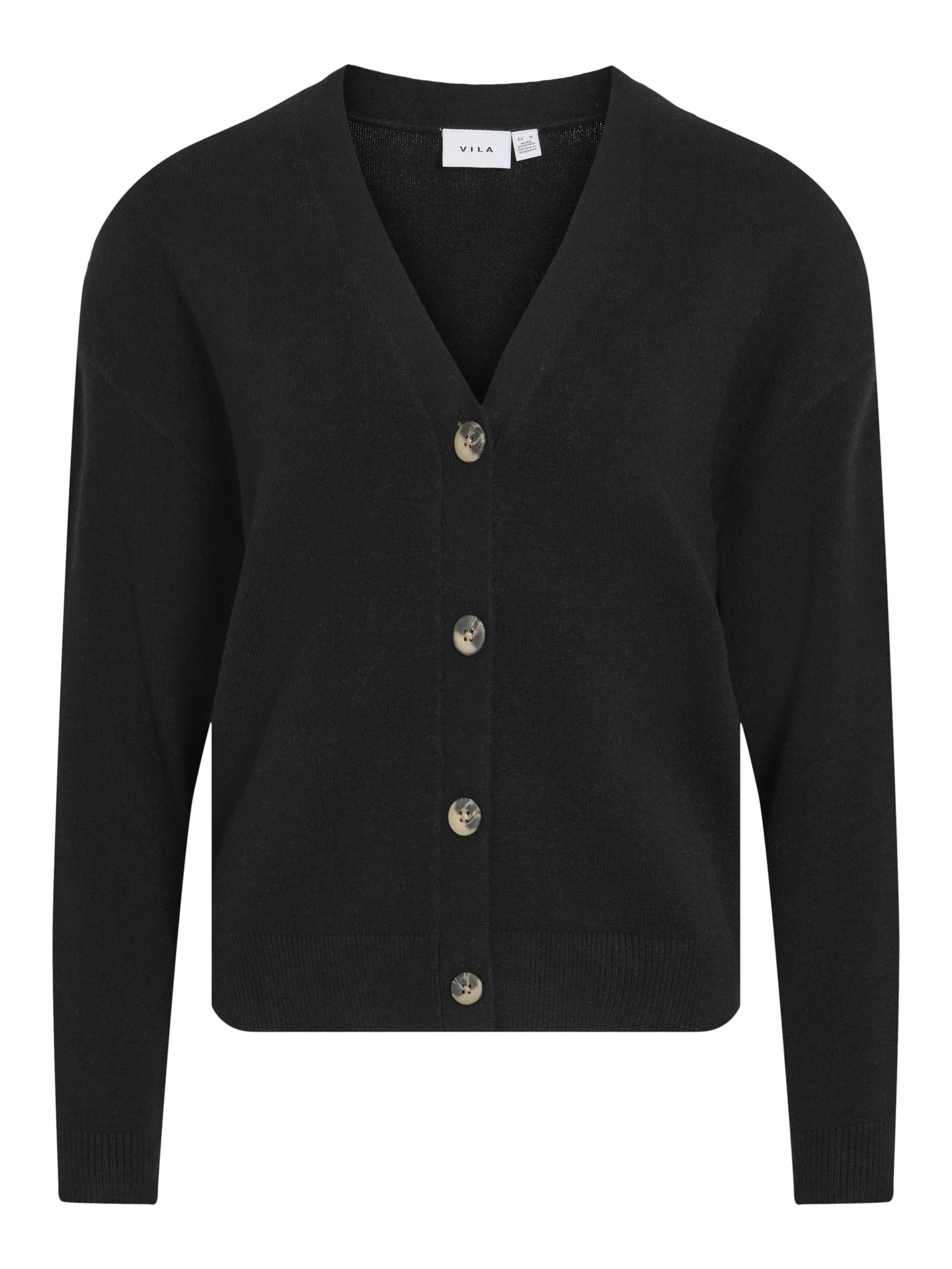 VILA - VIRIL V-NECK KNIT CARDIGAN - NOOS black - Gr. - S von VILA