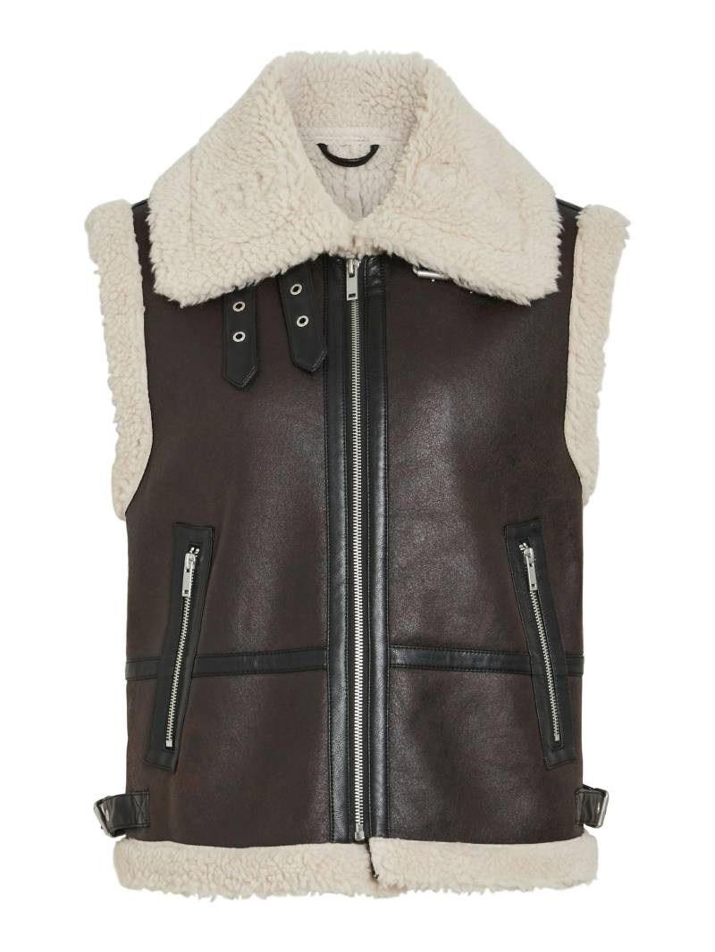 VILA - VIRISI S/L BONDED VEST coffee bean - Gr. - 42 von VILA