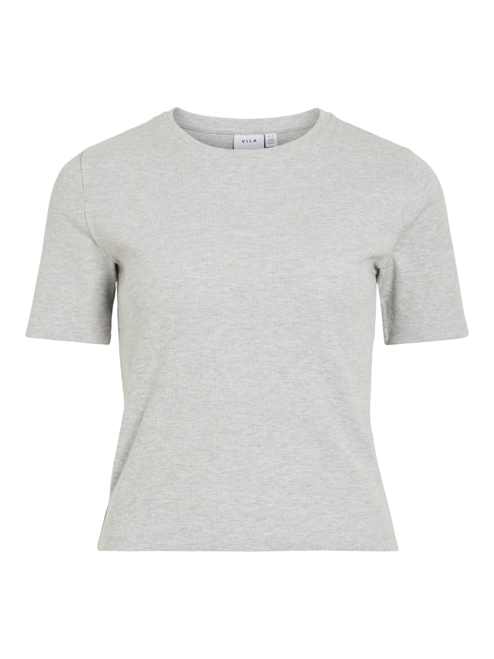 VILA - VISOLA S/S T-SHIRT - NOOS light grey melange - Gr. - M von VILA