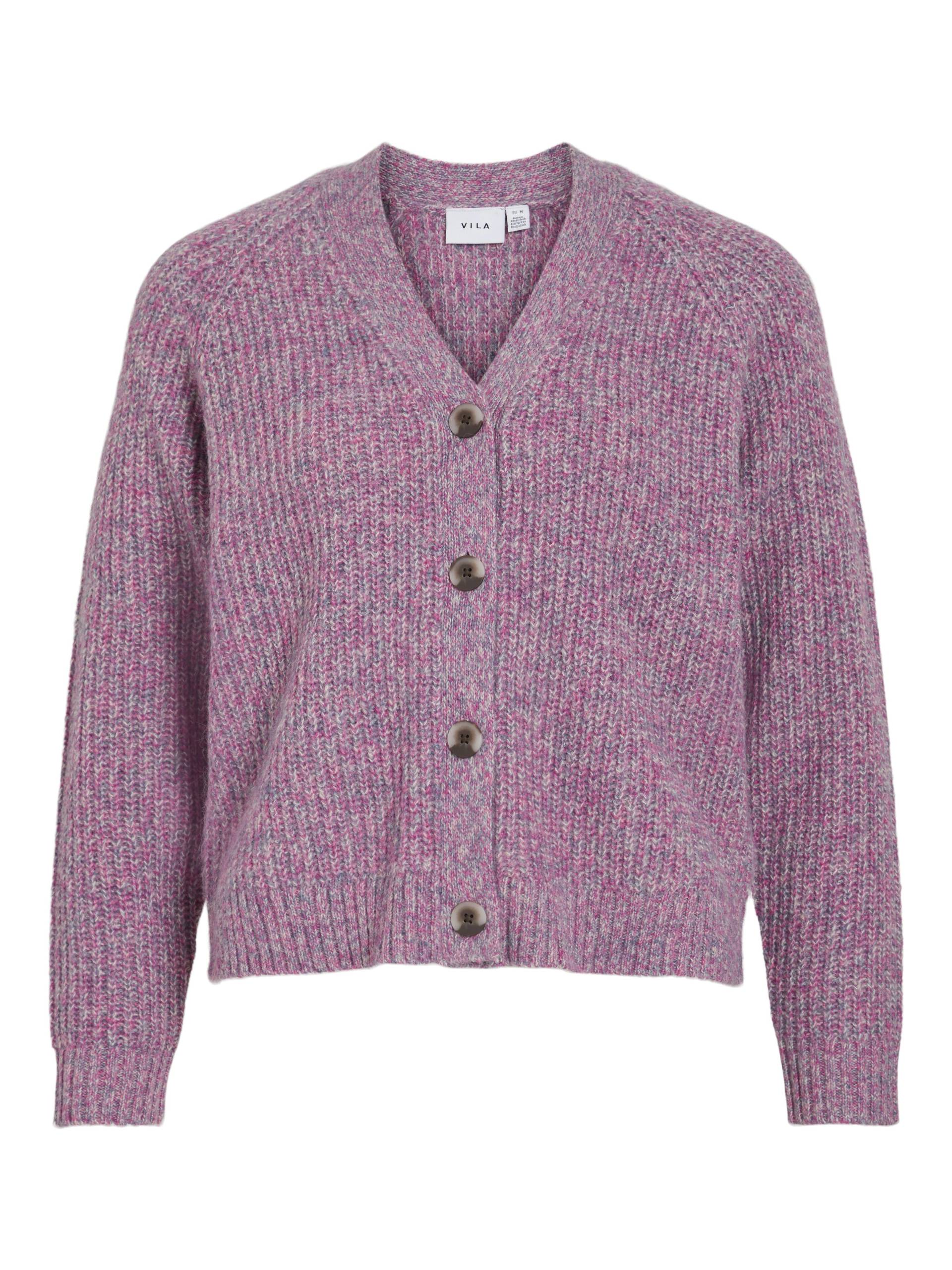 VILA - VISPOSA V-NECK L/S KNIT CARDIGAN sangria sunset - Gr. - M von VILA