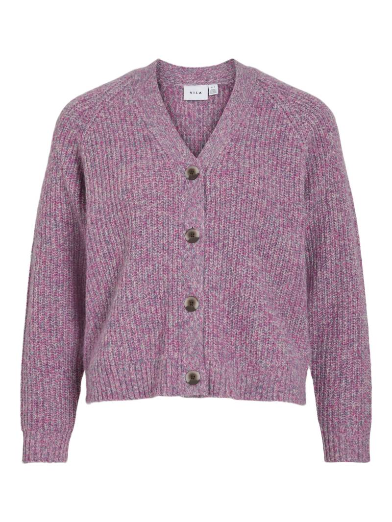 VILA - VISPOSA V-NECK L/S KNIT CARDIGAN sangria sunset - Gr. - XL von VILA