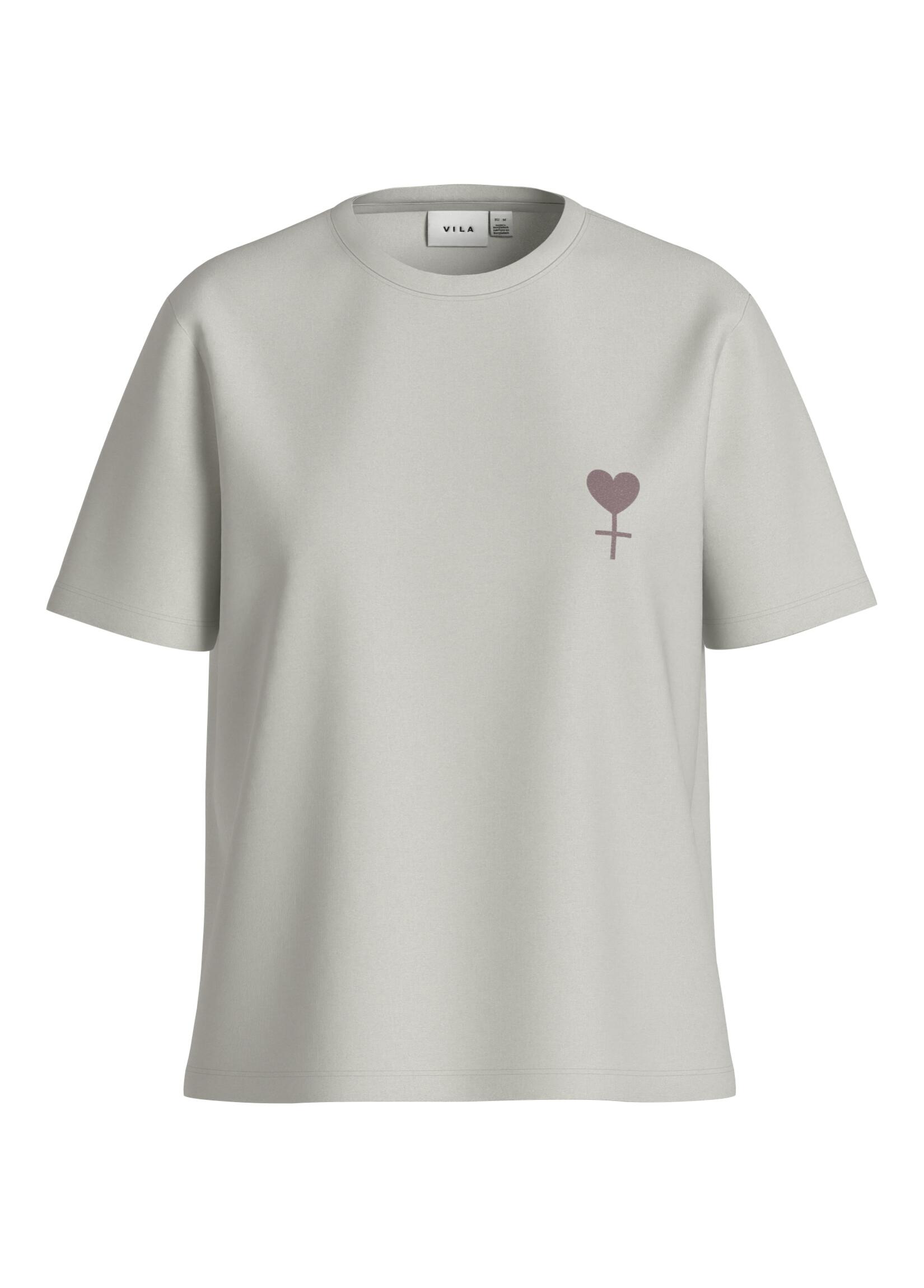 VILA - VISYBIL EMPOWERMENT O-NECK T-SHIRT/LC snow white - Gr. - M von VILA