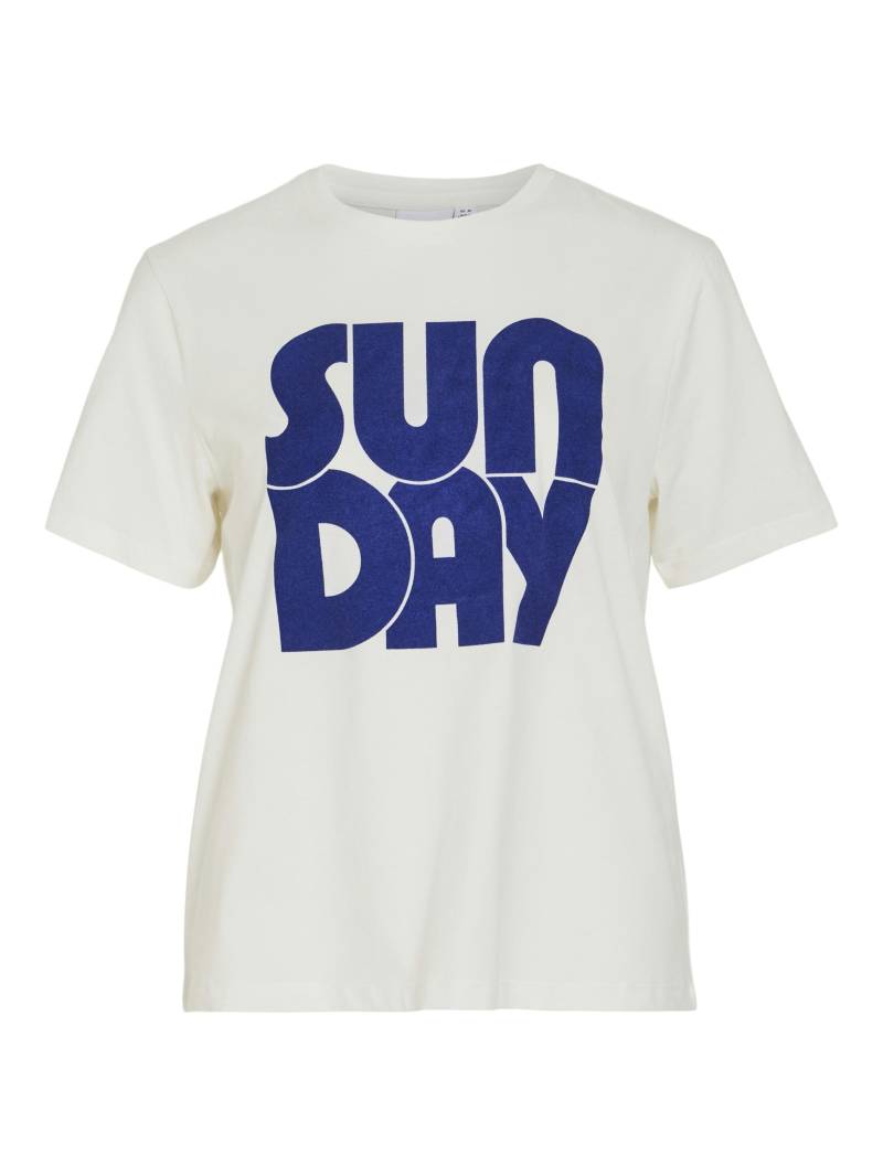 VILA - VISYBIL SUNDAY O-NECK S/S T-SHIRT snow white - Gr. - L von VILA