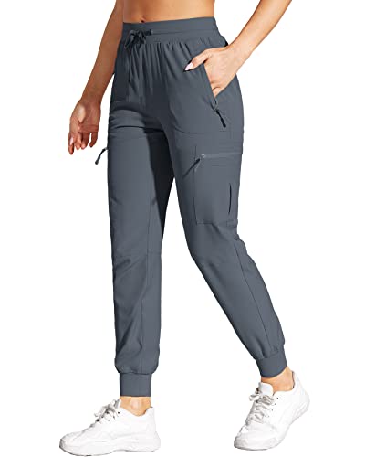 VILIGO Damen Jogginghose Cargohose Leichter Wanderhose Schnelltrocken Trekkinghose Dunkelgrau 3XL von VILIGO