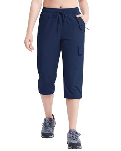 VILIGO Wanderhose Damen Caprihose Damen Sommer Leicht Cargohose Damen Schnelltrocknen 3/4 Trekkinghose Dreiviertel Hose Damen Wasserbeständig von VILIGO