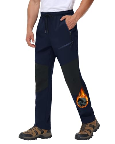 VILIGO Wanderhose Herren Winter Softshellhose Wasserdicht Skihose Herren Winterhose Gefüttert Outdoorhose Trekkinghose Schneehose Thermohose von VILIGO