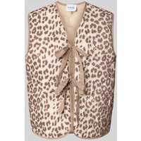 VILLA SOPHIE Regular Fit Weste aus Baumwoll-Leinen-Mix Modell 'ROMI' in Beige, Größe M/L von VILLA SOPHIE