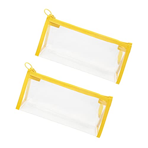 VILLCASE 1 Satz Bunte Transparente Stifteetuis Kosmetik Aufbewahrungstaschen Für Schüler Und Schüler Für Stifte Pinsel Und Schulbedarf Farbe Zufällig Zufällige Farbe 2 Stück von VILLCASE