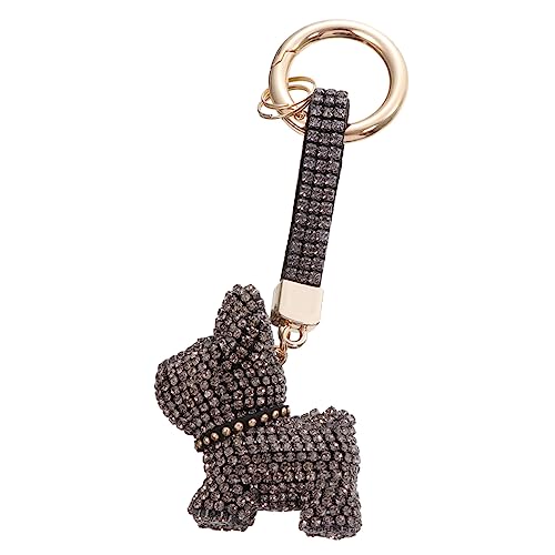 VILLCASE 1stk Schlüsselanhänger Mit Französischer Bulldogge Kristallbeutel Charms Weihnachts-schlüsselanhänger Tiertaschenanhänger Hundeanhänger Legierung Tasche Aus Strass Mädchen Perlmutt von VILLCASE