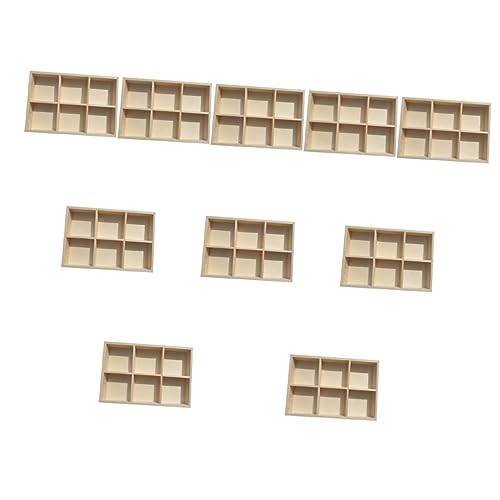 VILLCASE 10 Stk Holzkasten Aufbewahrungsbehälter Aufbewahrungsbox Für Pigmente 6-gitter-pigmentbehälter Kleinteile Organizer Pigmentbehälter Aus Holz Hölzern Stifthalter Kiefernholz von VILLCASE