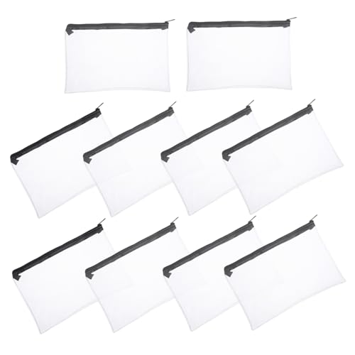 VILLCASE 10stücke Transparentes Federmäppchen Mit Reißverschluss Durchsichtige Stifttasche Aus PVC Tragbare Aktentasche Für Mädchen Aufbewahrungstasche Für Schreibwaren Kosmetiktasche von VILLCASE