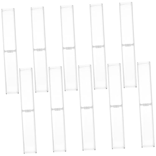VILLCASE 10 Stück Teiliges Transparentes Stifteetui aus Langlebigem Kunststoff Praktischer Stifthalter für Schule und Büro Geruchsfreies Federmäppchen mit Modernem Dreidimensionalem Design von VILLCASE