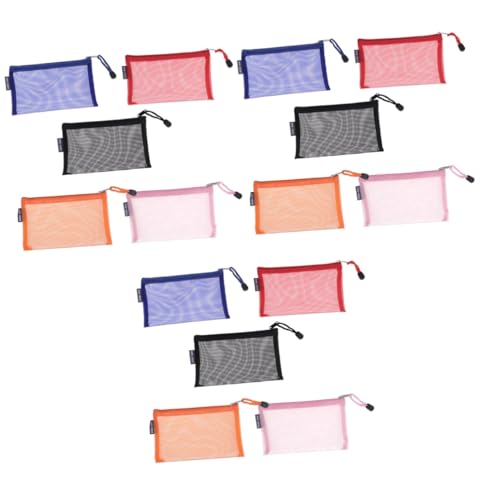 VILLCASE 15 STK Stifttaschen federmäppchen Makeup Tasche Reisverschluss geburtstagszig kosmetiktaschen Make-up Tasche tragbare Bleistifttasche Netztaschen mit Reißverschluss Bleistifthalter von VILLCASE