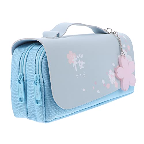 VILLCASE Federmäppchen Mit Doppelreißverschluss Selbstklebende Schreibwaren-hülle Tragbares Schülermäppchen Abnehmbares Ornament Großes Fassungsvermögen Für Stifte von VILLCASE