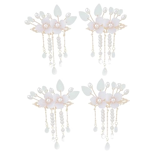 VILLCASE 2 Paar Antiker Paarclip Haarspange Haarspangen Mit Blumen Japanische Haarspange Blumen Haarnadeln Hanfu-haarspange Haarspange Mit Quaste Schmücken Fräulein Glas Jahrgang von VILLCASE