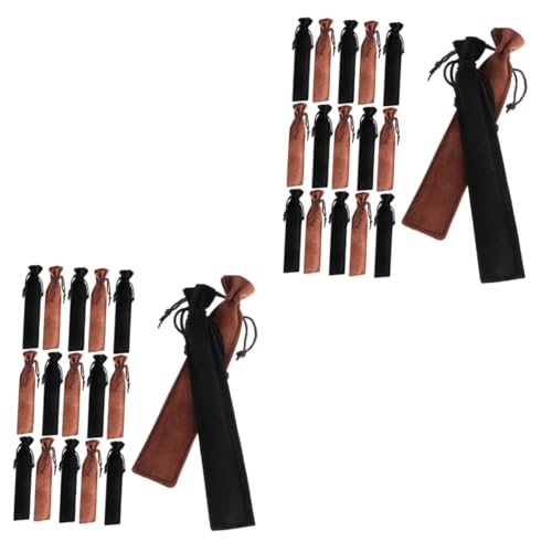 VILLCASE 2 Sätze Federmäppchen Mit Kordelzug Papiertüten Abteil Weiche Fleece-kordelzugbeutel Kugelschreiber Etui Stoffkoffer Geschenkbeutel Für Stift Flusenstiftbeutel Samt 20 Stücke * 2 von VILLCASE