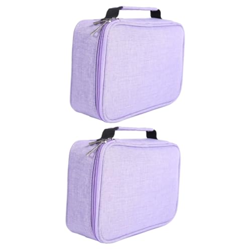 VILLCASE 2 Stück 72 reißverschluss Mäppchen Bleistiftbeutel für Mädchen abnehmbar Aufbewahrungstasche Make-up Pinsel Reisen Violett von VILLCASE