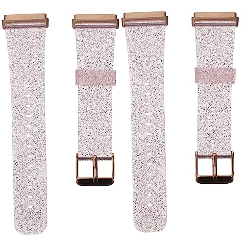 VILLCASE 2 Stück Bling Armband aus Silikon Elegantes Ersatzband für Damen Herren Flexibles Hautfreundliches Material Perfektes für Weihnachten von VILLCASE