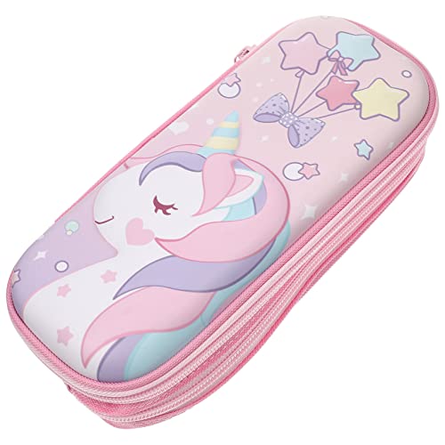 VILLCASE 2st Federmäppchen Einhorn Federmäppchen Im Reißverschluss-Design Schüler Federmäppchen Mit Reißverschluss Bleistiftbeutel Im Cartoon-Design Student Polyester Schreibwaren Mädchen von VILLCASE