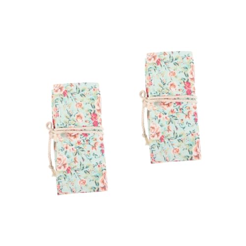 VILLCASE 2 Stück Roll Up Stiftemäppchen Canvas Tragbare Stifterolle für Bleistifte und Pinsel Fächer Langlebig und Leicht zu Reinigen für Künstler und Studenten von VILLCASE