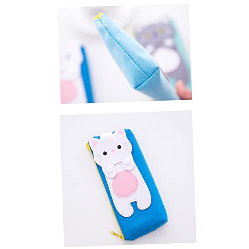 VILLCASE 2 Stück Stiftetasche Mit Katzenmuster Umweltfreundliche Federtasche Robustes Briefpapier Für Jungen Mädchen Und Studenten Leichte Canvas-Tasche (Katze) von VILLCASE