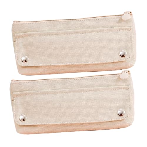 VILLCASE 2 Stück Teiliges Federmäppchen aus Elastischem Oxford Stoff Schlichtes Umweltfreundliches Stifteetui mit Reißverschluss Große Kapazität Leicht und Strapazierfähig für Schule und von VILLCASE