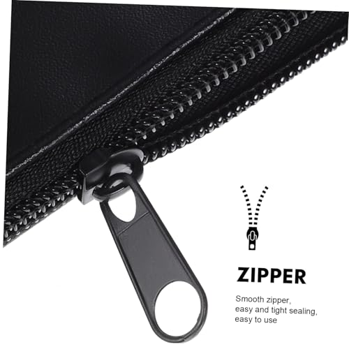 VILLCASE 2 Tasche Brieftasche Mit Geldumschlag Taschen Banktasche Geldbeutel Münze Klein Schlank Schlüssel Bankkarten-Aufbewahrungstasche Bank Geldbeutel Schwarz Pu-Leder von VILLCASE