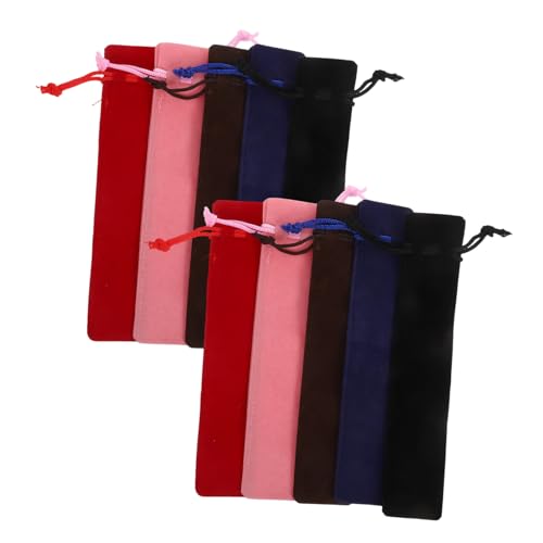 VILLCASE 20 Stück Teiliges Samt-stiftetui mit Zugband Doppelseitig Gepolsterte Stifthüllen für Schüler und Büro Weiches Strapazierfähiges Material Vielseitige Stiftsammlungstaschen in von VILLCASE