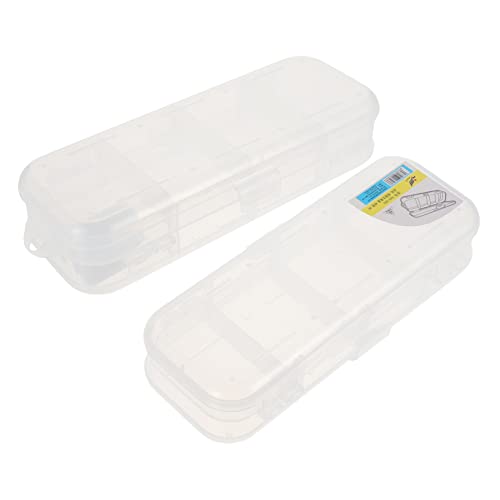 VILLCASE 2stücke Kunststoffbox Mit Deckel Transparente Schreibwarenbox Für Schüler Leichte Stifteboxen Mattierte Federmäppchen Radiergummi-etuis Zigarettenboxen Lagerung Boxen von VILLCASE
