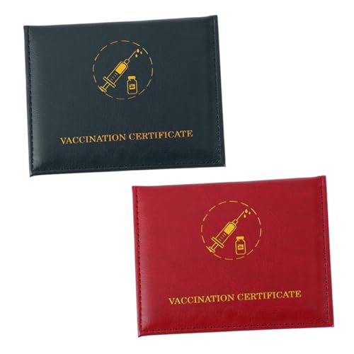 VILLCASE 2st Impfkarten-Set Brieftaschenschutz Für Kreditkarten Pu-kartenschutz Impfkartenhülle Immunisierung Schutz Für Doppelte Kartensteckplätze Zertifikatsinhaber Kartenhalter Pu-Leder von VILLCASE