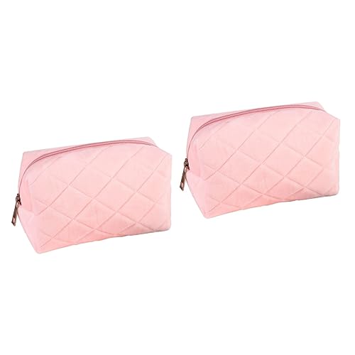 VILLCASE 2st Kissentasche Federmäppchen Toilettenartikel-Organizer Dekorative Schreibwarentasche Kleiner Bleistift Tragbare Bleistifttasche Bleistifttaschen Rosa Niedlich Kind Zubehör Samt von VILLCASE