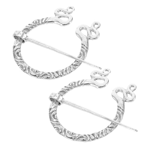 VILLCASE 2stücke Mittelalterliche Umhangnadel Aus Zinklegierung Wikingerbrosche Für Damen Schalnadel Pullover-clip Kostümzubehör Für Outfits von VILLCASE