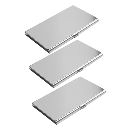 VILLCASE 3 Stück Visitenkartenetui Teiliges Schlank Leicht Langlebig mit Einfachem Öffnungsmechanismus Business Card Organizer für Meetings und Networking von VILLCASE