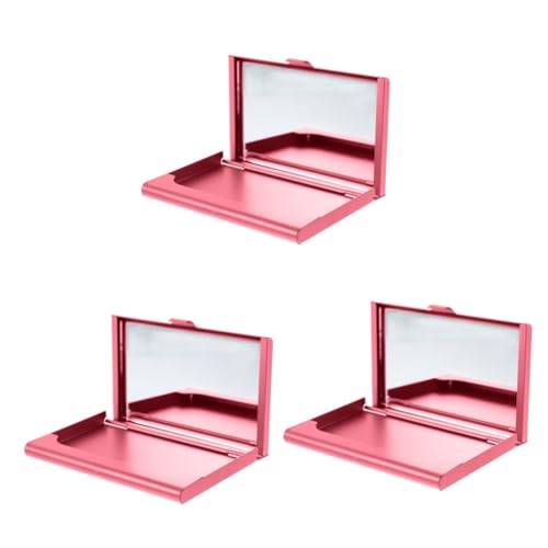 VILLCASE 3St visitenkartenetui mit Spiegel Kartenhalter Damen Kartenhalter mit Spiegel Kartenetuis kartenhalter für Damen Visitenkarten-Organizer für den Schreibtisch Aluminium Rosa von VILLCASE