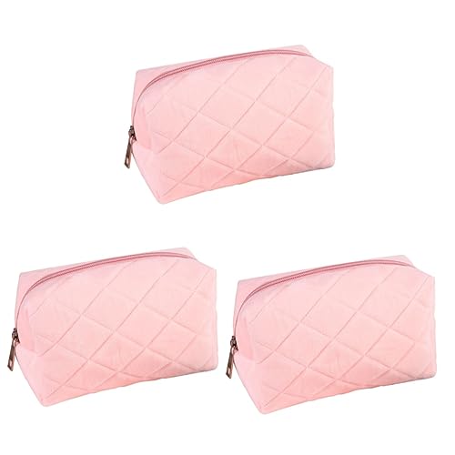 VILLCASE 3st Kissentasche Federmäppchen Bleistifttaschen Tragbare Stifttasche Kleine Bleistifttasche Pu-Make-up-Tasche Entzückender Stifthalter Samt Kind Rosa Groß Tasche Für Make-up-Pinsel von VILLCASE